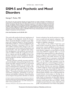 DSM-5 and Psychotic and Mood Disorders