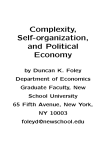 Complexity, Self-organization, and Political Economy