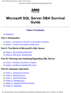 Microsoft SQL Server DBA Survival Guide -