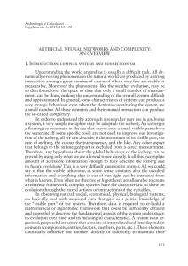 ARTIFICIAL NEURAL NETWORKS AND COMPLEXITY: AN
