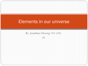 Elements in our universe