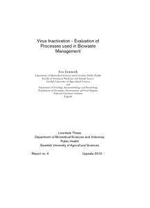 Virus Inactivation - Evaluation of Processes used in Biowaste