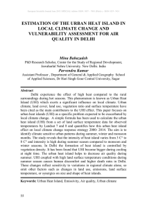 ESTIMATION OF THE URBAN HEAT ISLAND IN LOCAL CLIMATE