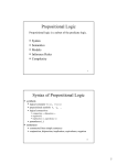 Propositional Logic Syntax of Propositional Logic