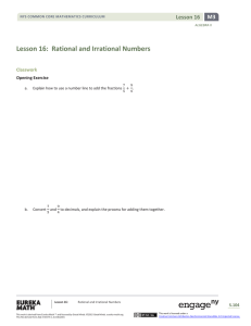Lesson 16: Rational and Irrational Numbers