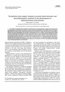 Precipitation and complex formation reactions based titrimetric and