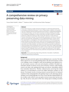 A comprehensive review on privacy preserving data