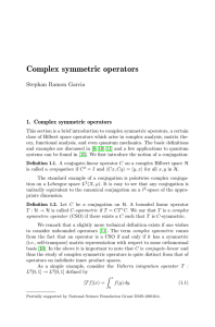 Complex symmetric operators