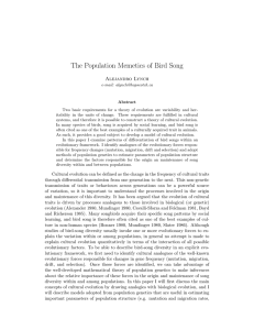 The Population Memetics of Bird Song