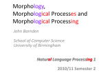 Morphological - School of Computer Science, University of