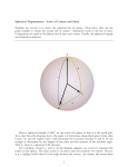 Spherical Trigonometry—Laws of Cosines and Sines Students use