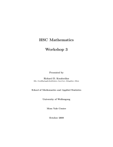 HSC Mathematics Workshop 3