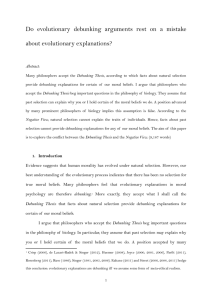 Do evolutionary debunking arguments rest on a mistake about