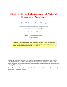 Biodiversity and Management of Natural Resources