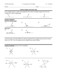 Vertical Angles and Linear Pairs