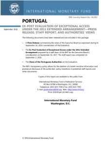 Portugal: Ex Post Evaluation of Exceptional Access Under the