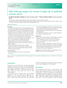 Riskreducing surgery for women at high risk of epithelial ovarian