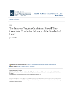The Future of Practice Guidelines - Scholarly Commons