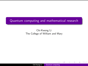 Quantum computing and mathematical research