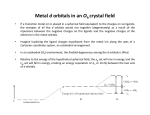 Metal d orbitals in an O crystal field