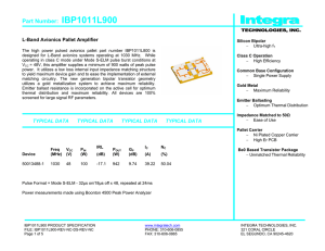 IBP1011L900 - Integra Technologies, Inc.