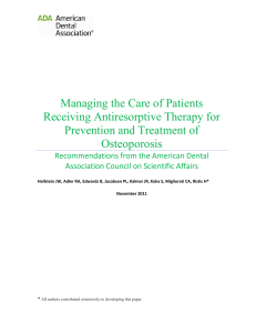 Managing the Care of Patients Receiving Antiresorptive Therapy for