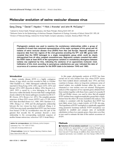 Molecular evolution of swine vesicular disease virus