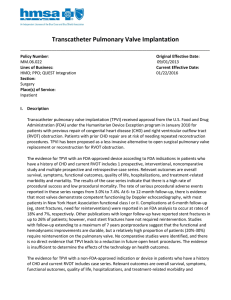 Transcatheter Pulmonary Valve Implantation - 1/16