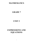 UNIT 3-EXPRESSIONS AND EQUATIONS