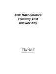 EOC Mathematics Training Test Answer Key