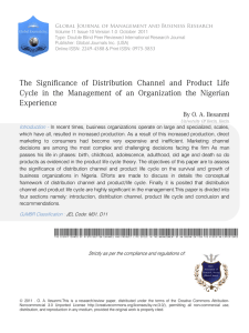 The Significance of Distribution Channel and Product Life Cycle in