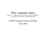 Why computer ethics - Computer Science Home