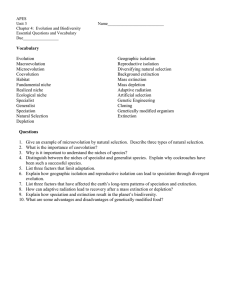 chp 4 vocabulary evolution and biodiversity