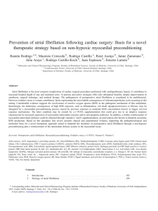 Prevention of atrial fibrillation following cardiac surgery: Basis for a