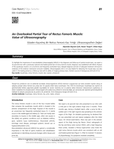 81 An Overlooked Partial Tear of Rectus Femoris Muscle: Value of