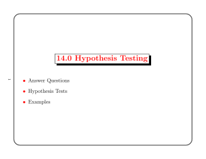 14.0 Hypothesis Testing