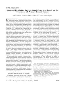 International Consensus Panel on the Treatment of Primary Breast