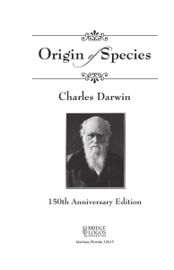 Origin of Species - Evidence for the Evolutionary Model