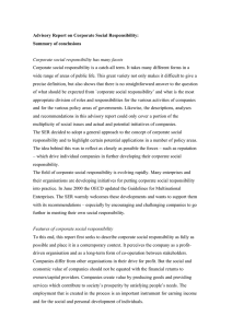 Advisory Report on Corporate Social Responsibility