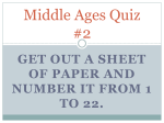 Middle Ages Quiz #2
