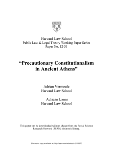 Precautionary Constitutionalism in Ancient Athens