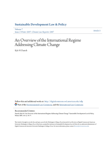 An Overview of the International Regime Addressing Climate Change