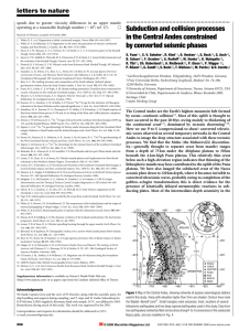 Subduction and collision processes in the Central Andes