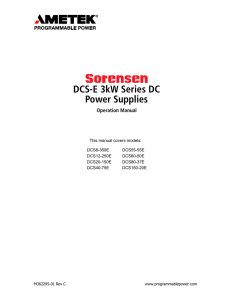 DCS-E 3kW Series DC Power Supplies