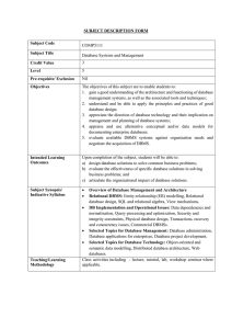 Database Systems and Management