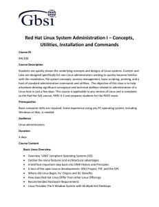 Red Hat Linux System Administration I – Concepts