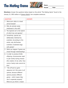 The Mating Game Name Period Date Directions: Answer the