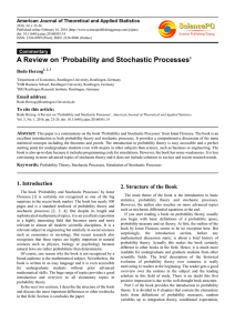 A Review on `Probability and Stochastic Processes`