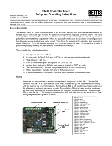 C1415 Controller Board Setup and Operating