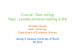 Course : Data mining Topic : Locality
